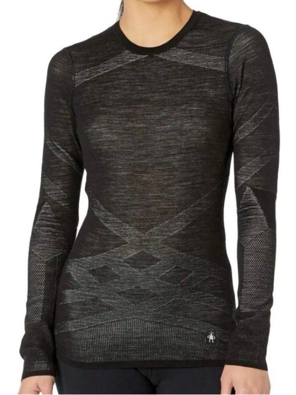 Smartwool Intraknit Thermal Merino Base Layer Crew Women’s Small Black Gray - Picture 1 of 6